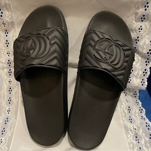 Gucci Matelasse Black Slide Sandals